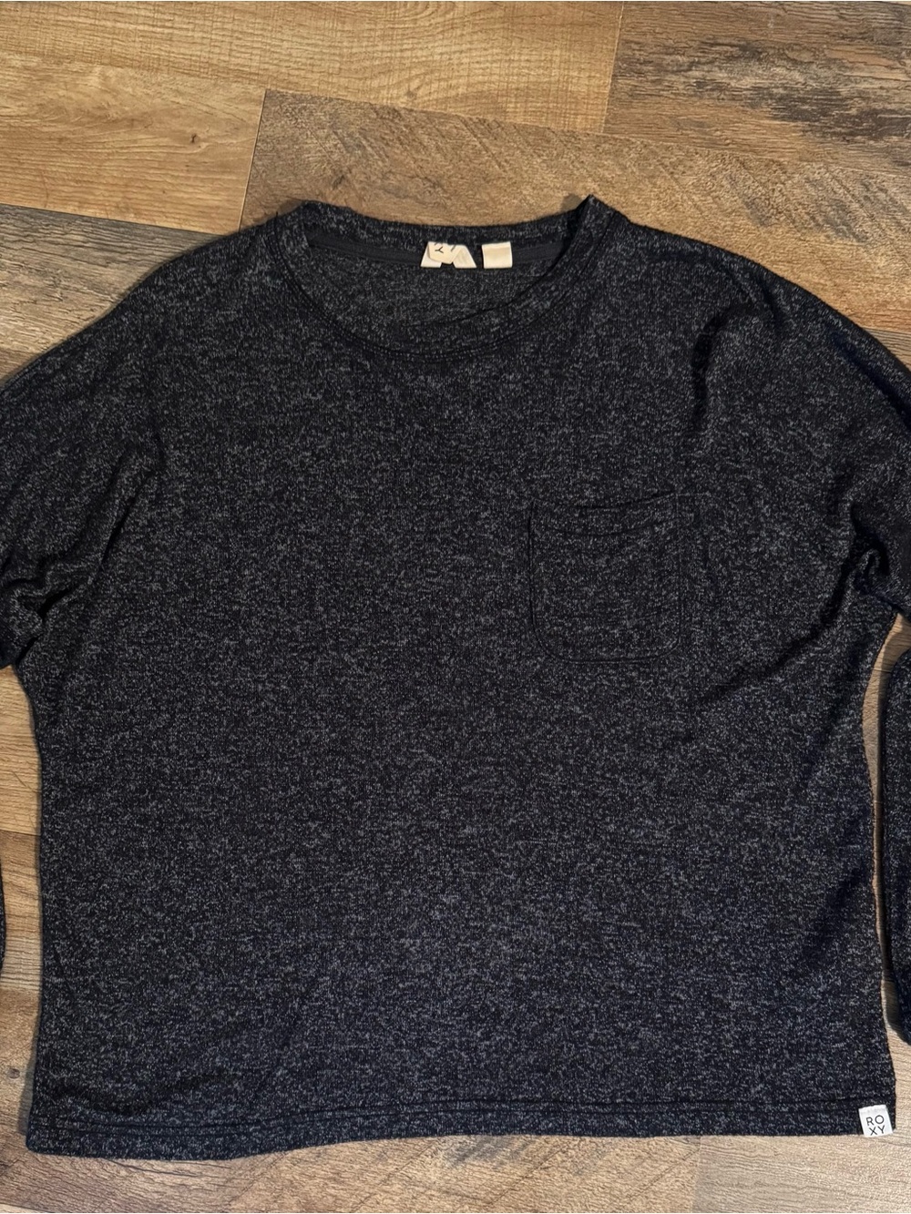 Roxy Heathered Charcoal Gray Top
